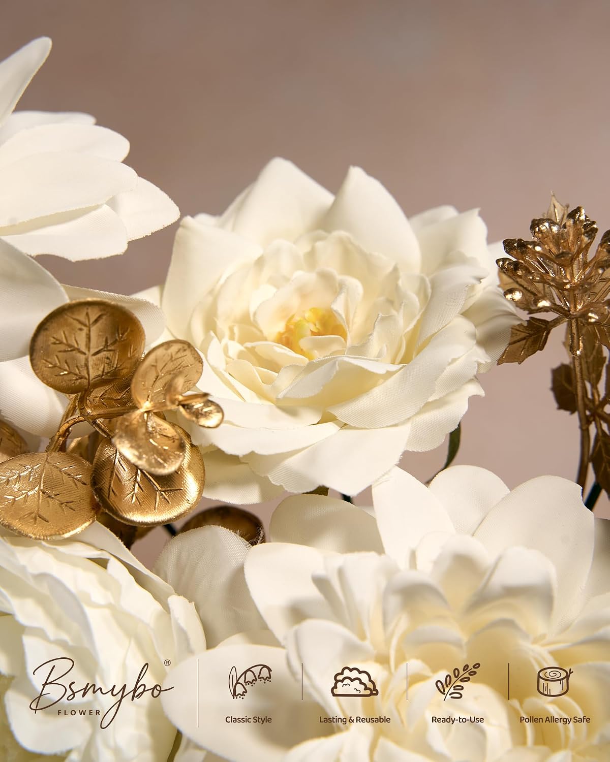 Artificial Flowers Combo Box Yellow Fake Flower for Wedding Decorations | Mix Silk Dahlia Rose Flowers with Stem for DIY Bridal Bouquet, Table Centerpiece, Floral Arrangement, Baby Shower Decorations