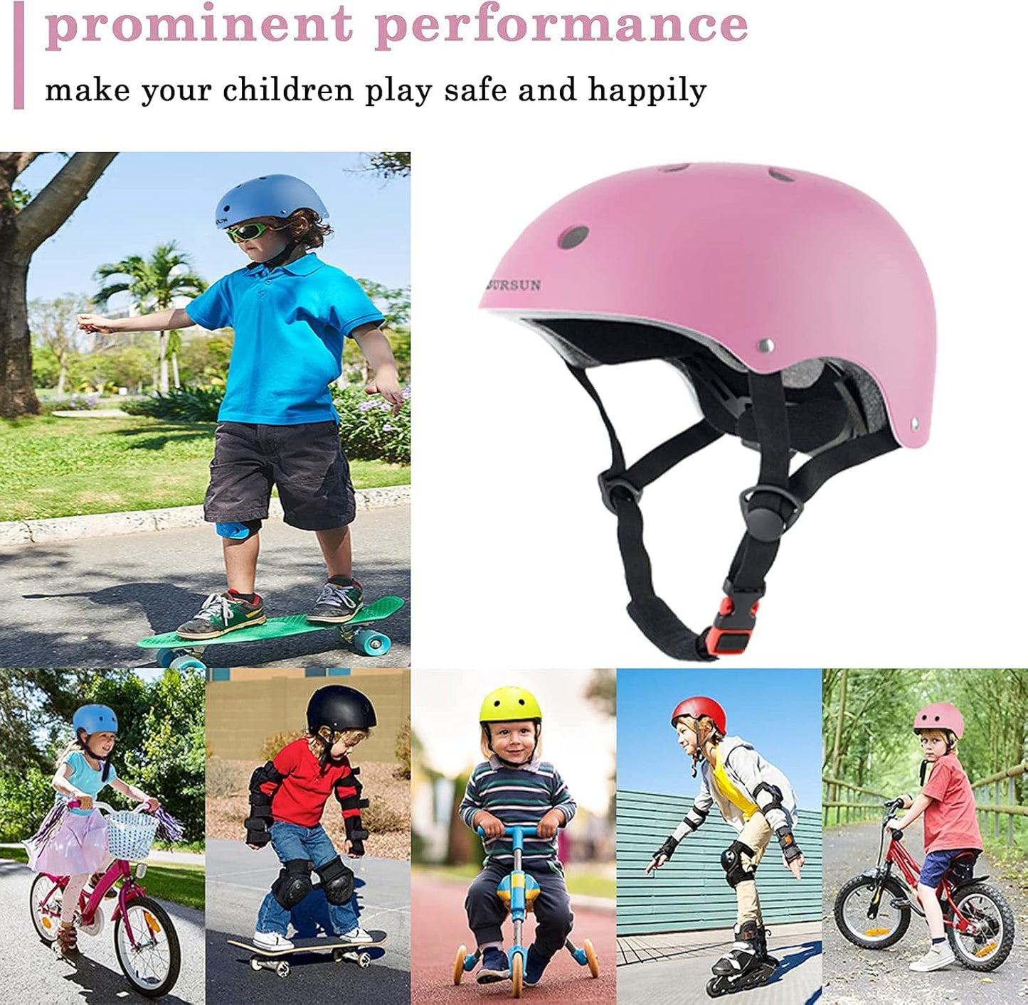 Kids Bike Helmet Ventilation & Adjustable Toddler Helmet for Ages 2-14 Kids Boys Girls Multi-Sport Helmet for Skateboard Roller Skateing Bicycle Scooter blance Bike