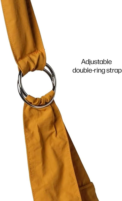 Slouchy Bag for Women & Men - Crescent Sling Bag with Adjustable Strap and Zip Pocket, Unstructured & Foldable (Goldie, Regular)