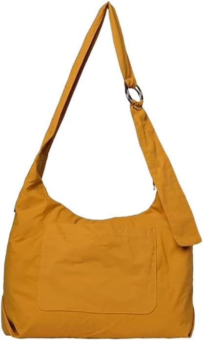 Slouchy Bag for Women & Men - Crescent Sling Bag with Adjustable Strap and Zip Pocket, Unstructured & Foldable (Goldie, Regular)