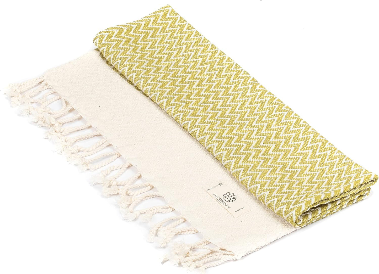 Exclusive Hand Towels Set of 2-18 x 40 Inches - Decorative Bathroom Peshtemal Towel for Hand, Face, Hair, Yoga, Tea, Dishcloth, Kitchen and Bath - 100% Pure Cotton (Mustard)