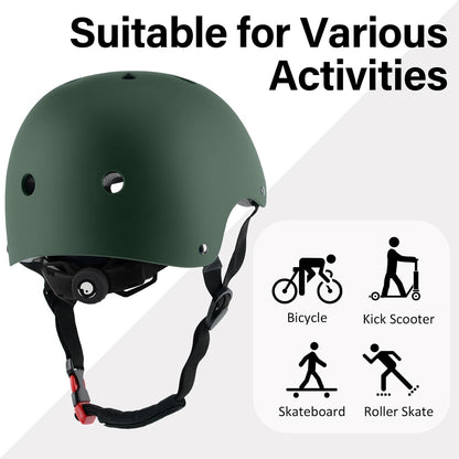 Skateboard Bike Helmet, 3 Sizes for Adult Youth & Kids | Lightweight, Adjustable, Certified Multi-Sport for Bicycle, Inline/Roller Skates, Kick Scooter