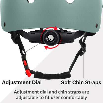 Skateboard Bike Helmet, 3 Sizes for Adult Youth & Kids | Lightweight, Adjustable, Certified Multi-Sport for Bicycle, Inline/Roller Skates, Kick Scooter