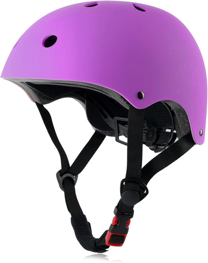Skateboard Bike Helmet, 3 Sizes for Adult Youth & Kids | Lightweight, Adjustable, Certified Multi-Sport for Bicycle, Inline/Roller Skates, Kick Scooter