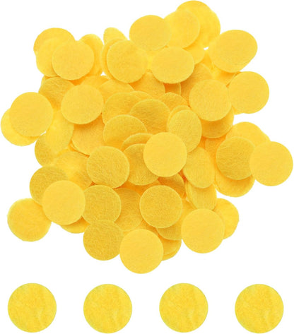 500pcs Round Felt Circles, 25mm 1" Pre Cut Felt Craft Pads Non-Woven Mini Felt Fabric Circles for DIY Sewing Handcraft Cut Projects Craft Finishing, Yellow