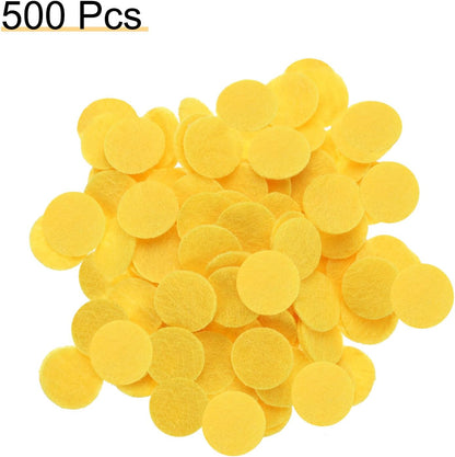 500pcs Round Felt Circles, 25mm 1" Pre Cut Felt Craft Pads Non-Woven Mini Felt Fabric Circles for DIY Sewing Handcraft Cut Projects Craft Finishing, Yellow