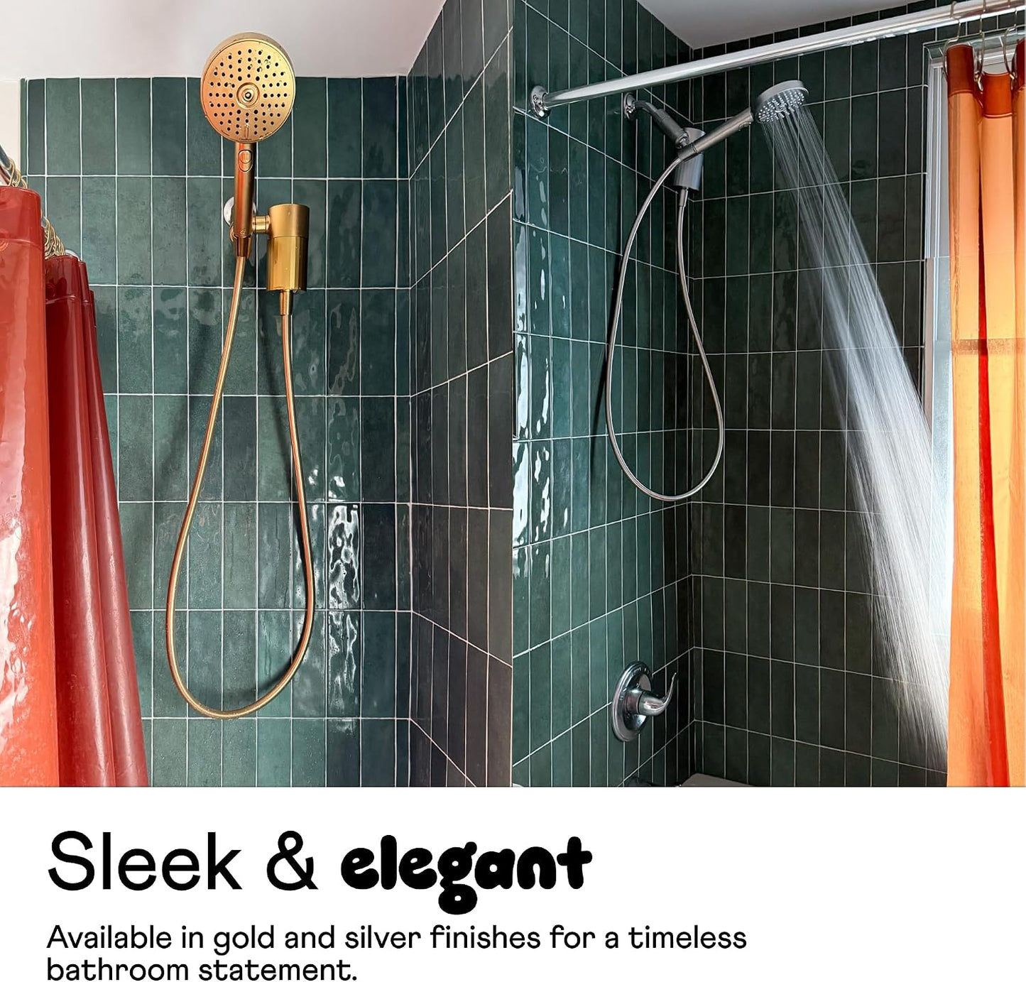 Handheld Shower Head, High Pressure, 3 Spray Functions Plus Pause, Extra Long 70 Inch Hose - Eco-friendly Materials - Easy DIY Installation - High Pressure Performance - Yellow