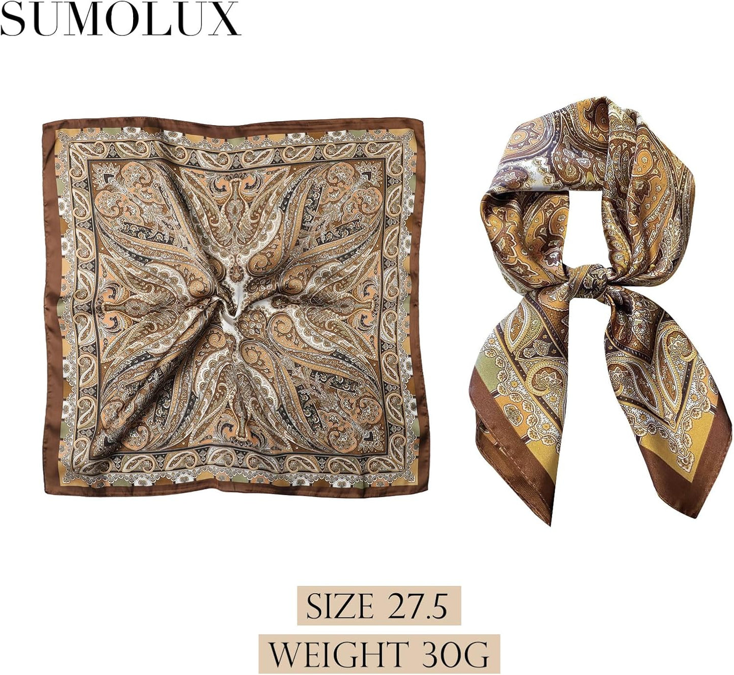 Head Hair Scarf for Women Like Satin Silk Scarf Bandana | Hair Wrapping Night, Large Square Scarves 27.5", Fashion Neck Scarves
