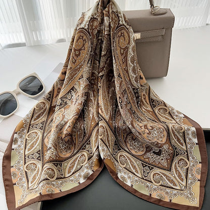 Head Hair Scarf for Women Like Satin Silk Scarf Bandana | Hair Wrapping Night, Large Square Scarves 27.5", Fashion Neck Scarves