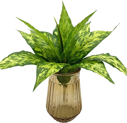Artificial Agave Fake Plants, Faux Shrubs Grass Bushes Plant Plastic Flowers for Wedding Party Office Indoor Outdoor Room Yard Garden Greenery Leaves Decor Planter Filler Decoration Yellow 2 Pack