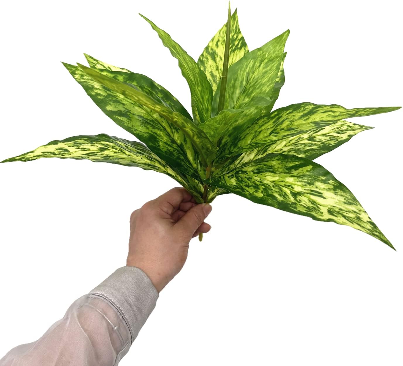 Artificial Agave Fake Plants, Faux Shrubs Grass Bushes Plant Plastic Flowers for Wedding Party Office Indoor Outdoor Room Yard Garden Greenery Leaves Decor Planter Filler Decoration Yellow 2 Pack