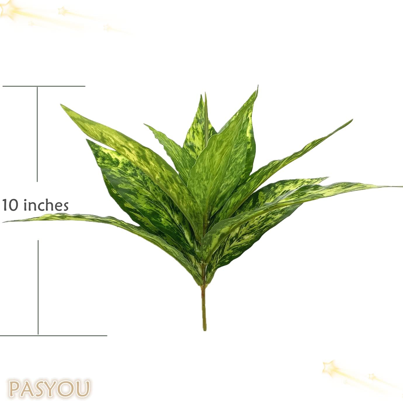 Artificial Agave Fake Plants, Faux Shrubs Grass Bushes Plant Plastic Flowers for Wedding Party Office Indoor Outdoor Room Yard Garden Greenery Leaves Decor Planter Filler Decoration Yellow 2 Pack