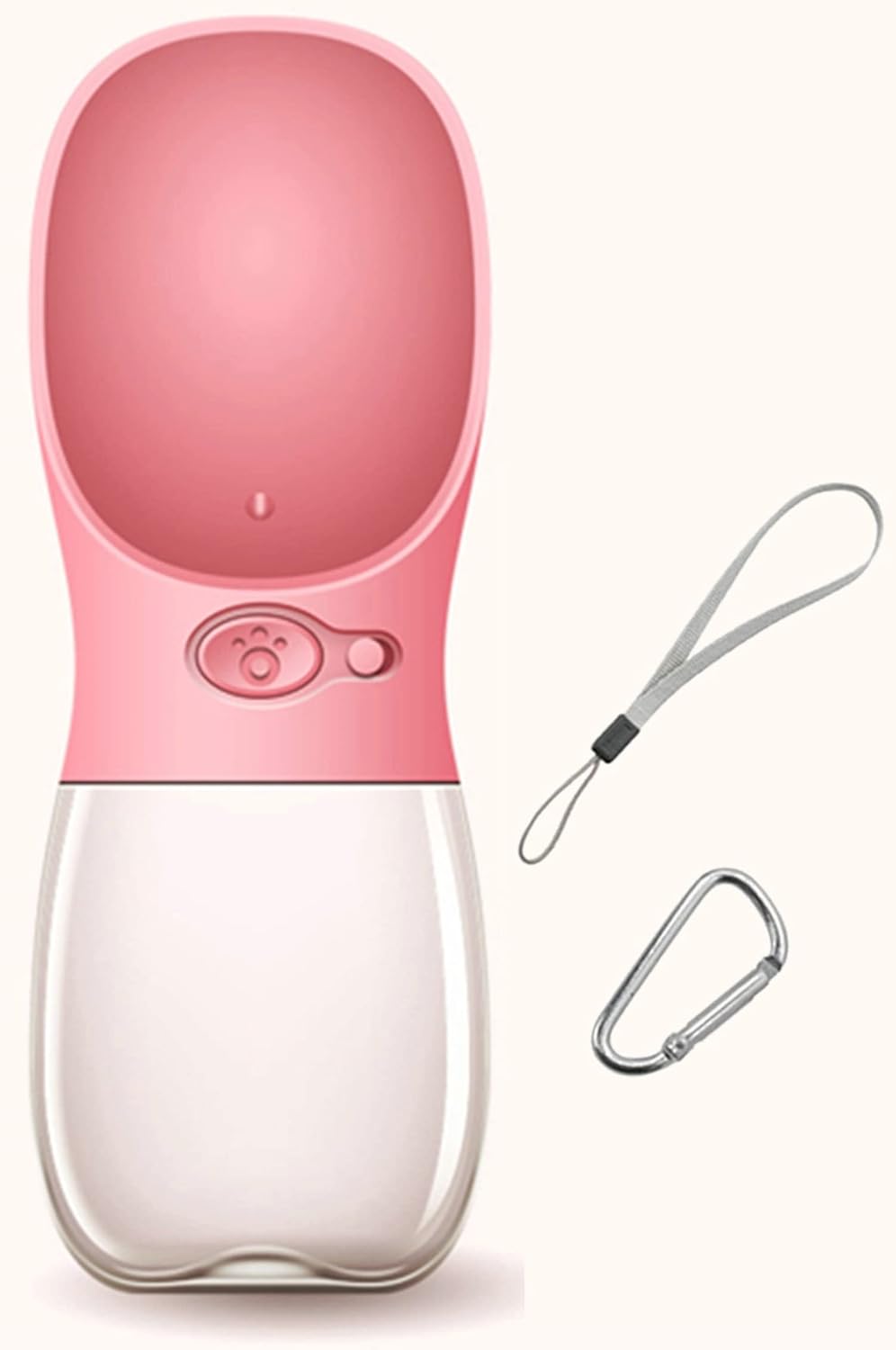 Dog Water Bottle, Leak Proof Portable Pet Water Bottles for Dogs, Puppy Water Dispenser with Drinking Feeder for Travel (Pink 12oz)