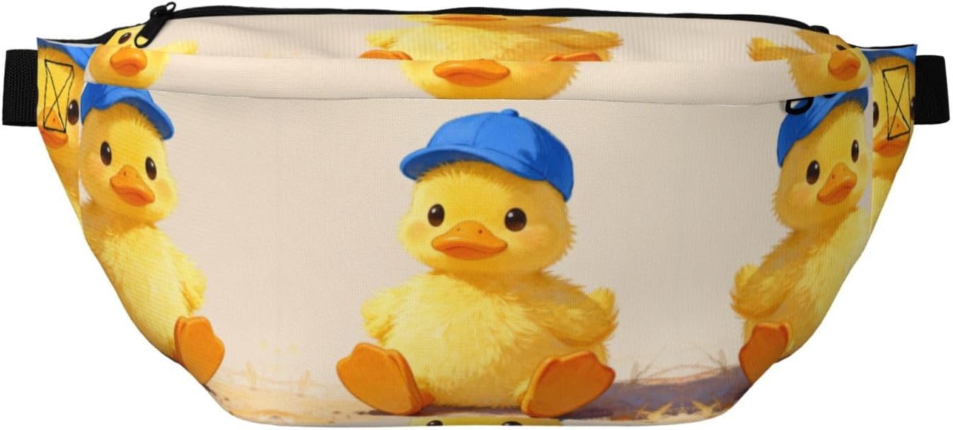 Duck Hat Yellow Running Waist Pack-No-Bounce Phone Holder for Gym, Waterproof Crossbody Fanny Pack with Adjustable Belt