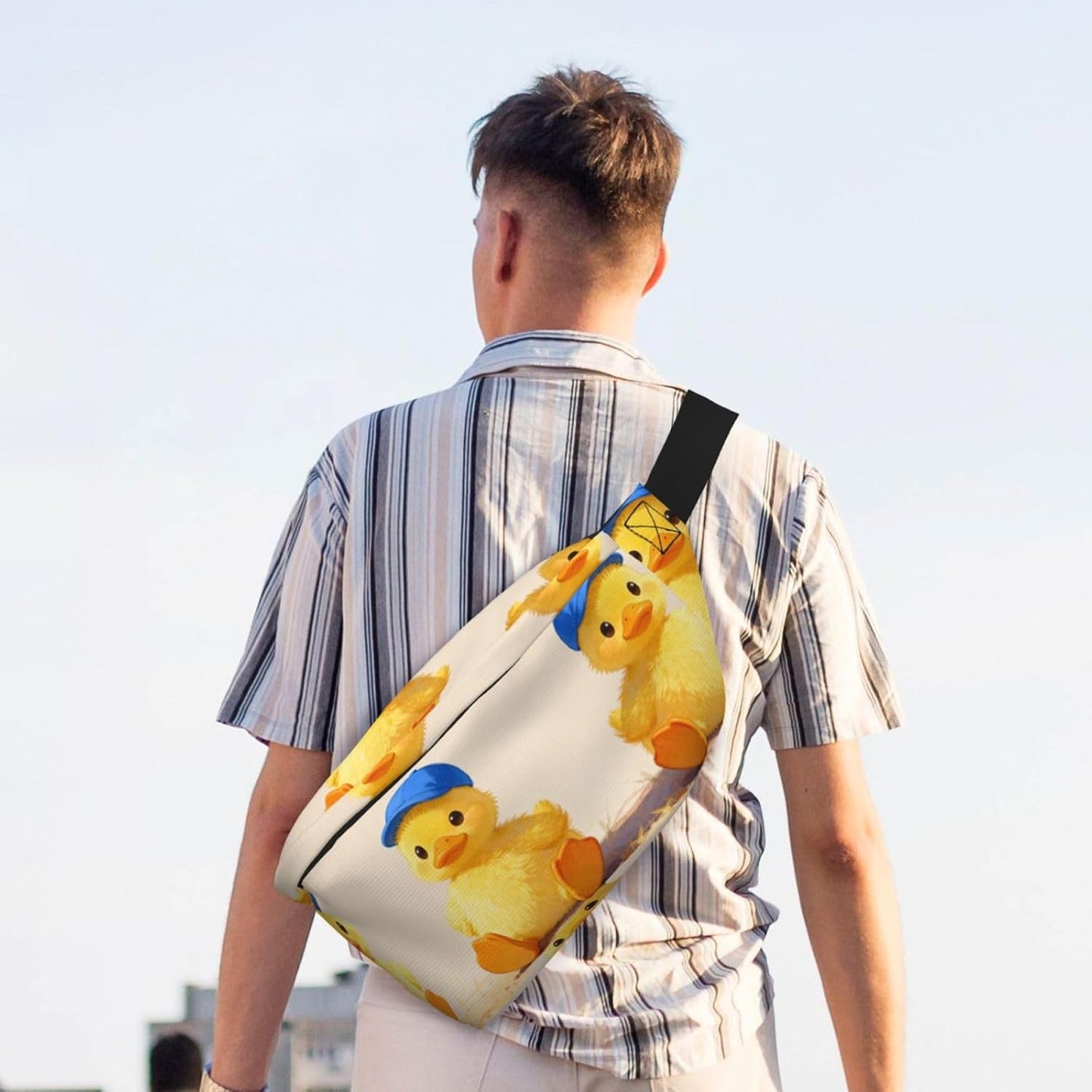 Duck Hat Yellow Running Waist Pack-No-Bounce Phone Holder for Gym, Waterproof Crossbody Fanny Pack with Adjustable Belt