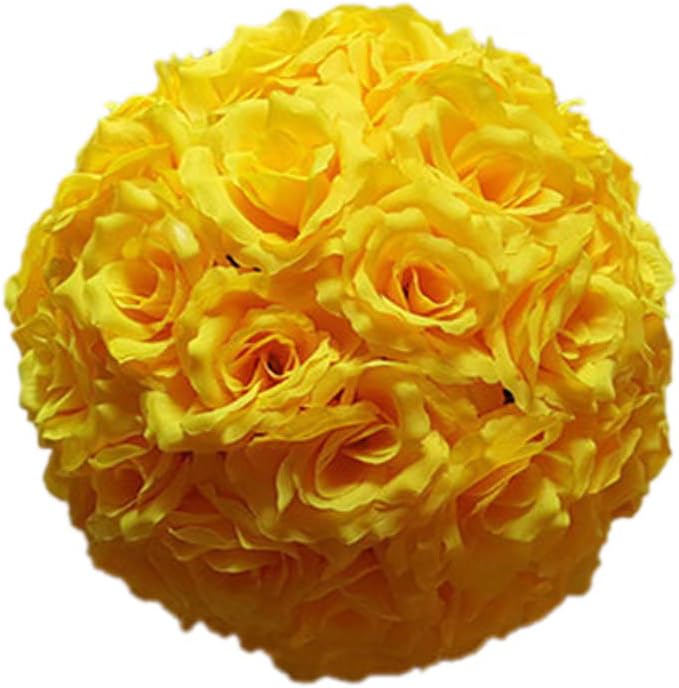 Artificial Flower Ball for Centerpieces Bridal Wedding Artificial Wedding Party Centerpieces Decorations, 7.8inch (5, Yellow)