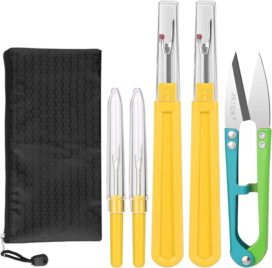 Seam Ripper, Sewing Stitch Ripper and Thread Remover Tool Kit, 2 Big+2 Small Embroidery Cutter and 1 Thread Snip(Yellow)