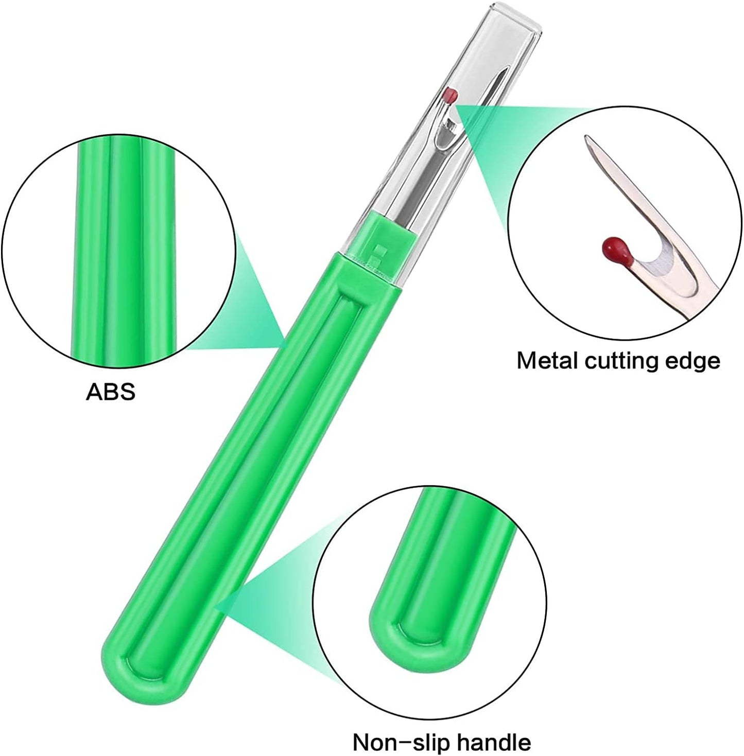 Seam Ripper, Sewing Stitch Ripper and Thread Remover Tool Kit, 2 Big+2 Small Embroidery Cutter and 1 Thread Snip(Yellow)