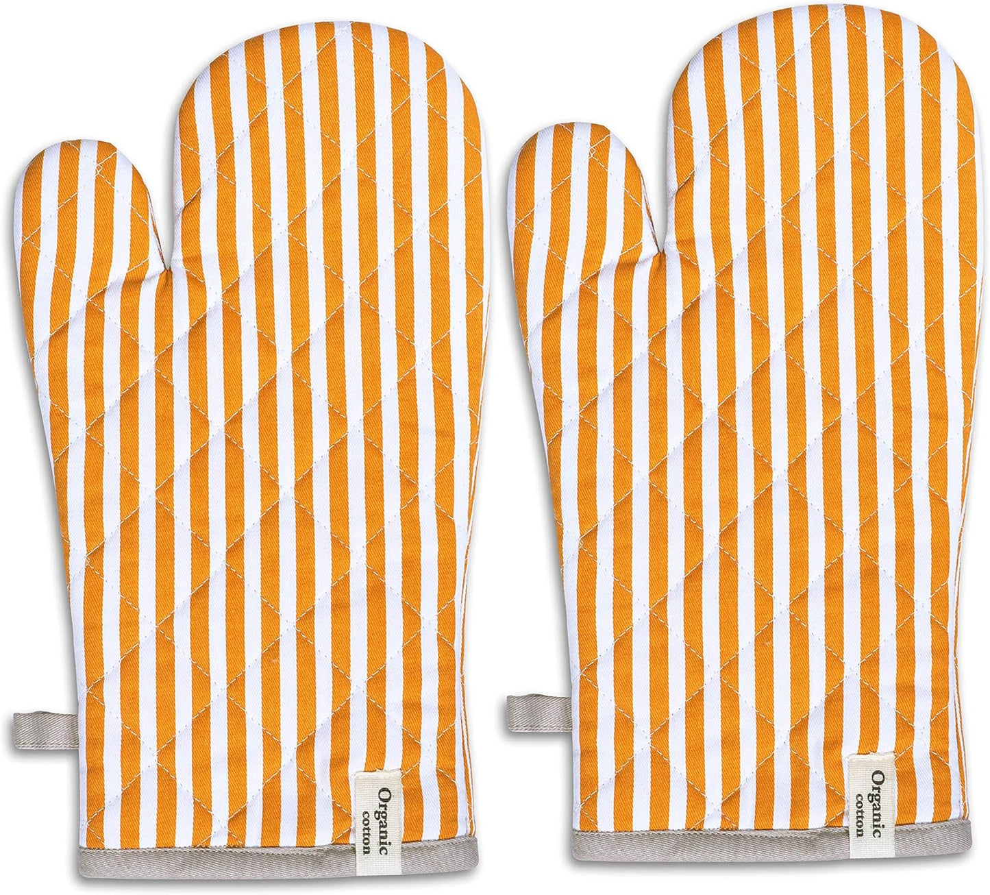 Cotton Oven Mitts Set of 1 with Hanging Loop Non-Slip, Heat Resistant, Reusable Oven Mitt for Baking Cooking Kitchen Oven Gloves (Yellow)