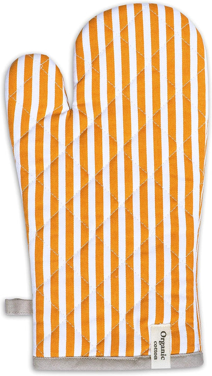 Cotton Oven Mitts Set of 1 with Hanging Loop Non-Slip, Heat Resistant, Reusable Oven Mitt for Baking Cooking Kitchen Oven Gloves (Yellow)