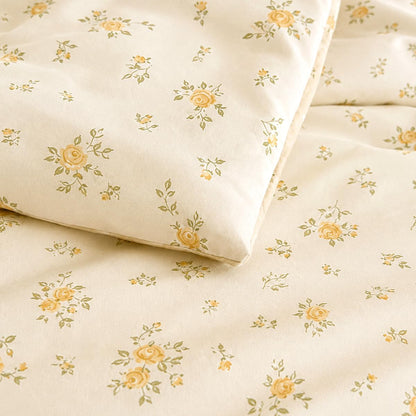 Yellow Queen Comforter Set - Floral Comforter Set Queen Size, Quilt Bedding Set 3 Pieces, Soft & Lightweight Comforter(90‘’ x 90‘’) & 2 Pillowcases(30‘’x20‘’)