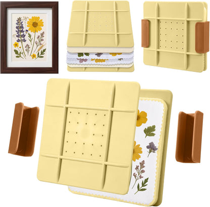 5 Inch Microwave Flower Press Kit Mini Plant Press for Kids and Adults Quick Pressing with Washable Cloth, Vibrant Color Retention for Crafts Pressed Flowers, DIY