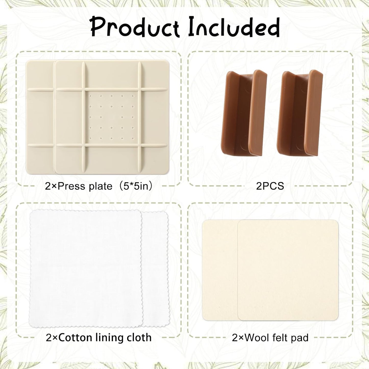 5 Inch Microwave Flower Press Kit Mini Plant Press for Kids and Adults Quick Pressing with Washable Cloth, Vibrant Color Retention for Crafts Pressed Flowers, DIY