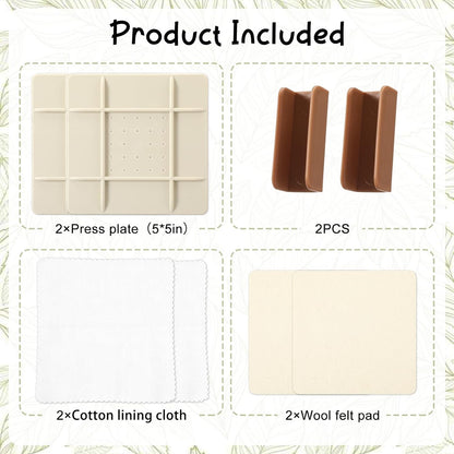 5 Inch Microwave Flower Press Kit Mini Plant Press for Kids and Adults Quick Pressing with Washable Cloth, Vibrant Color Retention for Crafts Pressed Flowers, DIY