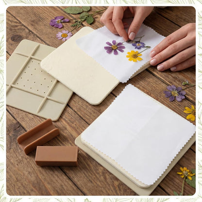 5 Inch Microwave Flower Press Kit Mini Plant Press for Kids and Adults Quick Pressing with Washable Cloth, Vibrant Color Retention for Crafts Pressed Flowers, DIY