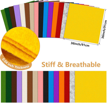 Felt Fabric 36'' X 36'' Large Felt Sheets Stiff Craft Felt by The Yard for DIY Crafts Letter Coaster Flower Ornament Sewing Party Decoration Christmas Supplies Nonwoven (Yellow)