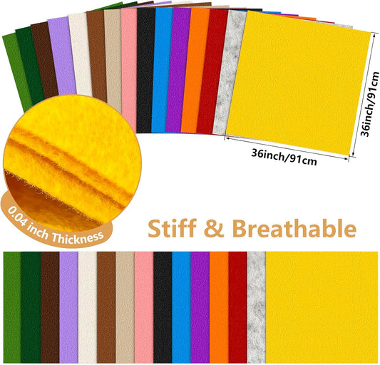 Felt Fabric 36'' X 36'' Large Felt Sheets Stiff Craft Felt by The Yard for DIY Crafts Letter Coaster Flower Ornament Sewing Party Decoration Christmas Supplies Nonwoven (Yellow)