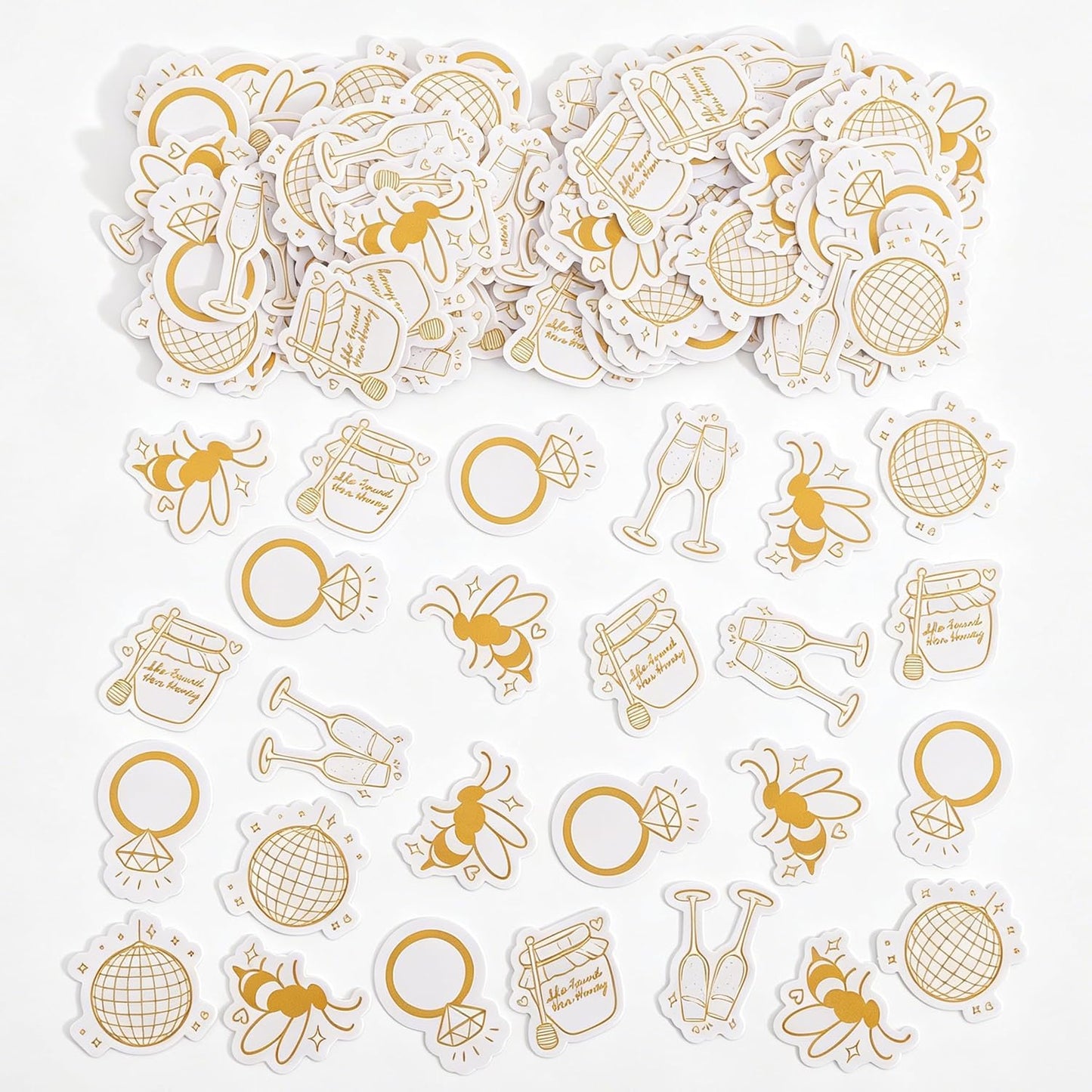 She Found Her Honey Confetti, Bee Theme Bridal Shower Party Decorations, Yellow and Pink, Bachelorette Birthday Cake Smash Photo Prop Supplies