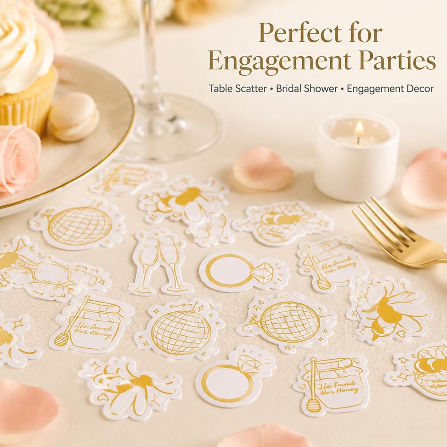 She Found Her Honey Confetti, Bee Theme Bridal Shower Party Decorations, Yellow and Pink, Bachelorette Birthday Cake Smash Photo Prop Supplies