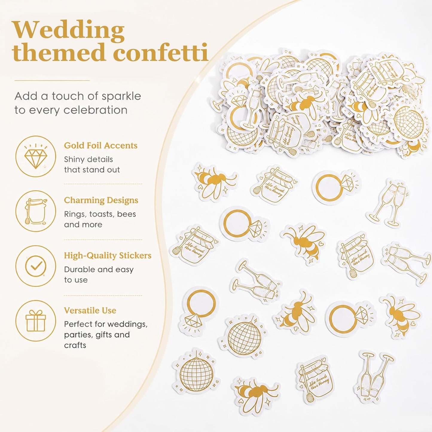 She Found Her Honey Confetti, Bee Theme Bridal Shower Party Decorations, Yellow and Pink, Bachelorette Birthday Cake Smash Photo Prop Supplies