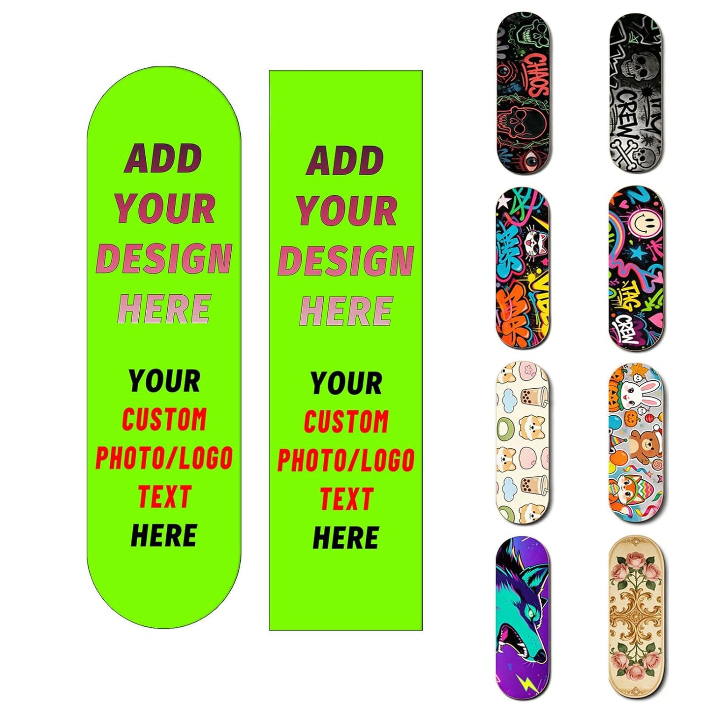 Skateboard and Longboard Custom Grip Tape Sheet Add Your Photo Logo Text Personalized Skidproof Sticker, Customizable Wear-Proof Grip Tapes, Yellow