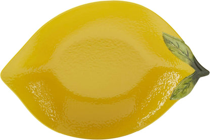 Zest 3-D Lemon Melamine 2-Piece Hostess Serving Set – Unbreakable Decorative Platters for Summer Entertaining, BBQ, Appetizers, Fruit Displays, Buffet, Indoor & Outdoor Dining