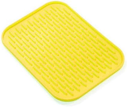 Silicone Mat for Single Pet Bowl 8.5"x6" - Yellow Food Grade pad