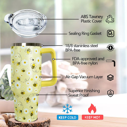 30 oz Stainless Steel Tumbler with lid and Straw,Yellow CoffeeTravel Mug Cup Water Botter, Lemon Gifts for Lemon Lovers - Colors B