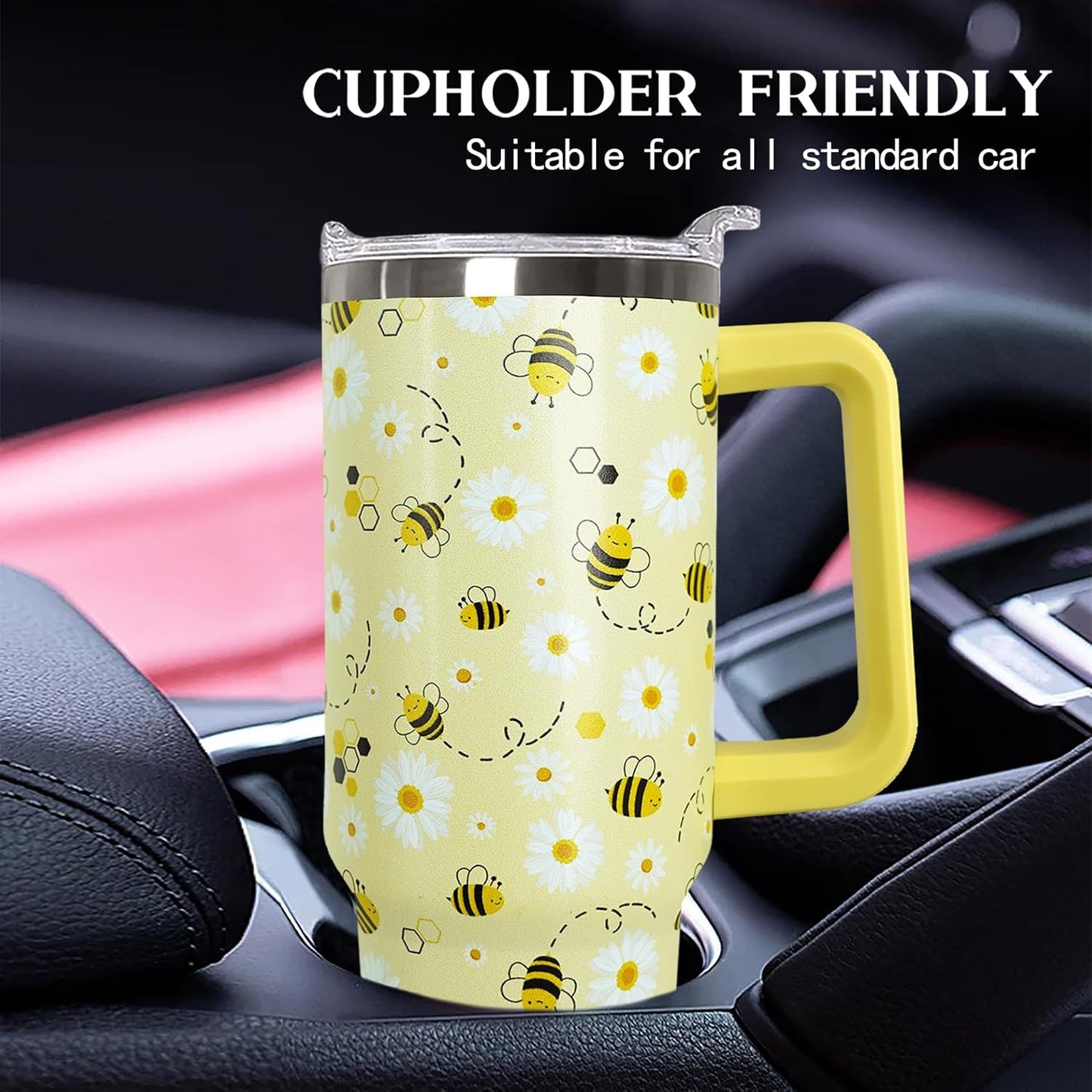 30 oz Stainless Steel Tumbler with lid and Straw,Yellow CoffeeTravel Mug Cup Water Botter, Lemon Gifts for Lemon Lovers - Colors B