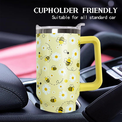 30 oz Stainless Steel Tumbler with lid and Straw,Yellow CoffeeTravel Mug Cup Water Botter, Lemon Gifts for Lemon Lovers - Colors B