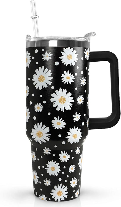 30 oz Stainless Steel Tumbler with lid and Straw,Yellow CoffeeTravel Mug Cup Water Botter, Lemon Gifts for Lemon Lovers - Colors B