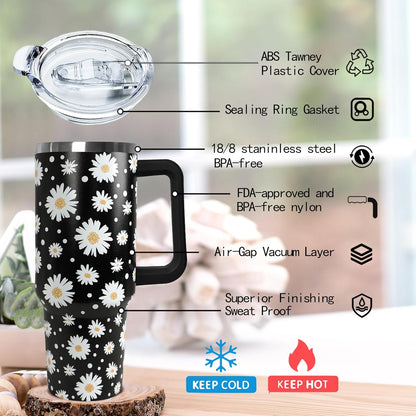 30 oz Stainless Steel Tumbler with lid and Straw,Yellow CoffeeTravel Mug Cup Water Botter, Lemon Gifts for Lemon Lovers - Colors B
