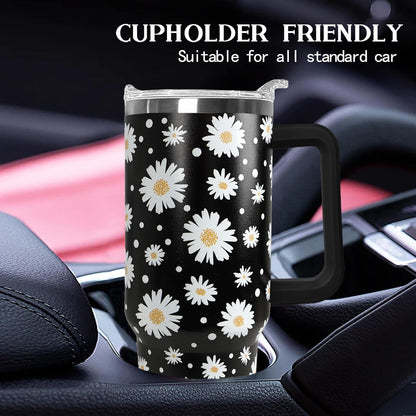 30 oz Stainless Steel Tumbler with lid and Straw,Yellow CoffeeTravel Mug Cup Water Botter, Lemon Gifts for Lemon Lovers - Colors B