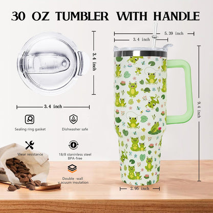 30 oz Stainless Steel Tumbler with lid and Straw,Yellow CoffeeTravel Mug Cup Water Botter, Lemon Gifts for Lemon Lovers - Colors B