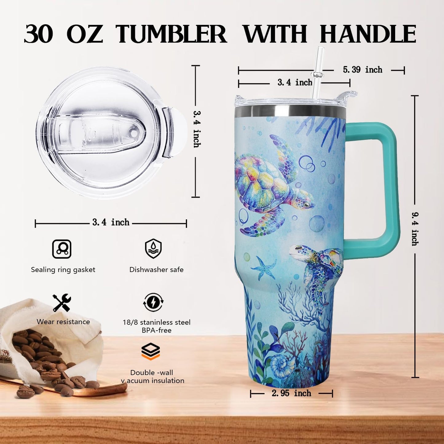 30 oz Stainless Steel Tumbler with lid and Straw,Yellow CoffeeTravel Mug Cup Water Botter, Lemon Gifts for Lemon Lovers - Colors B