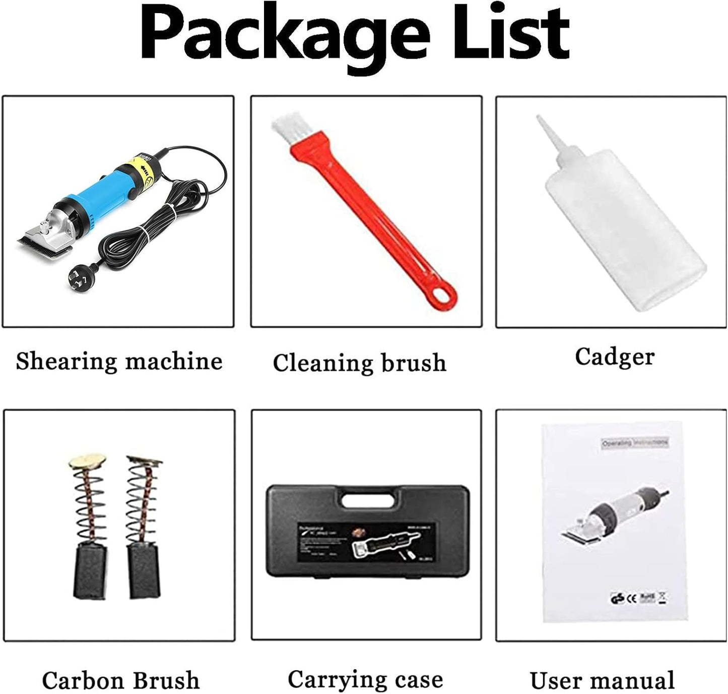 Horse Care Clippers, Electric Grooming Kit, Animal Electric Clipper, Portable Hair Fur Grooming Clippers for Horse Goats Cattle Thick Coat Animals Farm Livestock Pet Supplies,Yellow-110V