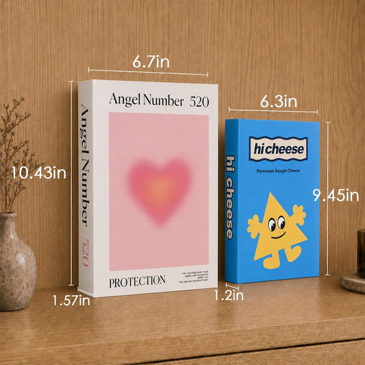 Decorative Books Set of 3, White Blue Yellow, Dopamine Style | Fake Books, Coffee Table Decor, Bookshelf Styling and Mantel Display, Playful Dopamine Color Theme