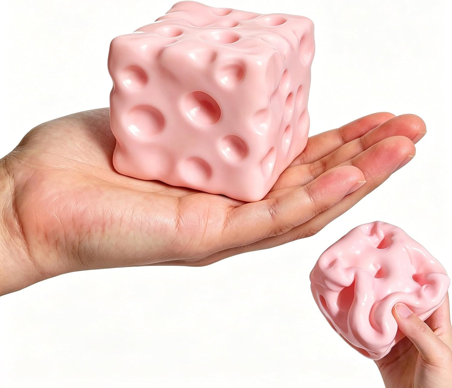 Yellow Squeeze Cheese Squishy - Squeeze Luck Cheese Squishy Skin Soft , Soft Novelty Slow Rising Sensory Cheese Stress & Anxiety Relief Fidget Toys (Pink & Yellow, S (5cm))