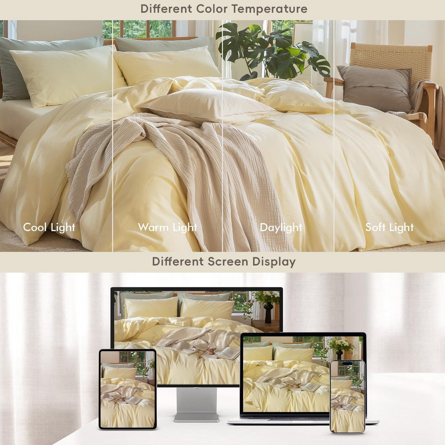 Duvet Cover Set 100% Washed Cotton Linen Like Queen | Relaxed Linen-like Texture. Soft, Breathable & Long-lasting Comfort. Lightweight. Hidden Zipper with 8 Interior Corner Ties