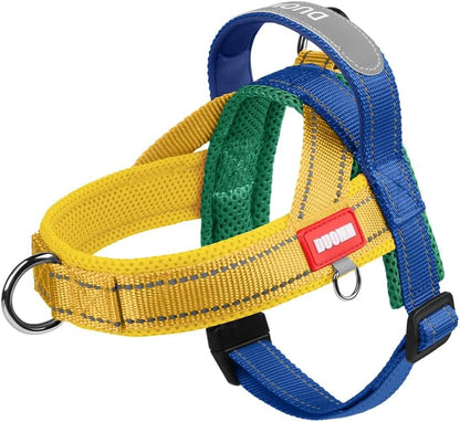 Dog Harness,No Pull Dog Harness, Adjustable Soft Harness with Breathable Mesh Padded, Reflective Lightweight Harness for Extra Small Medium Dogs Yellow-S